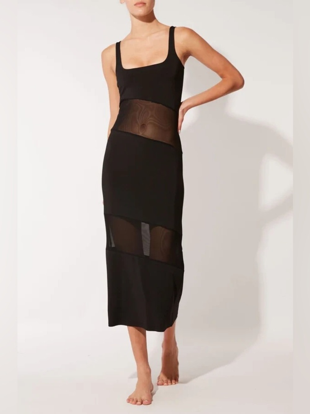 Solid & Striped The Kimberly Dress Black Mesh XS